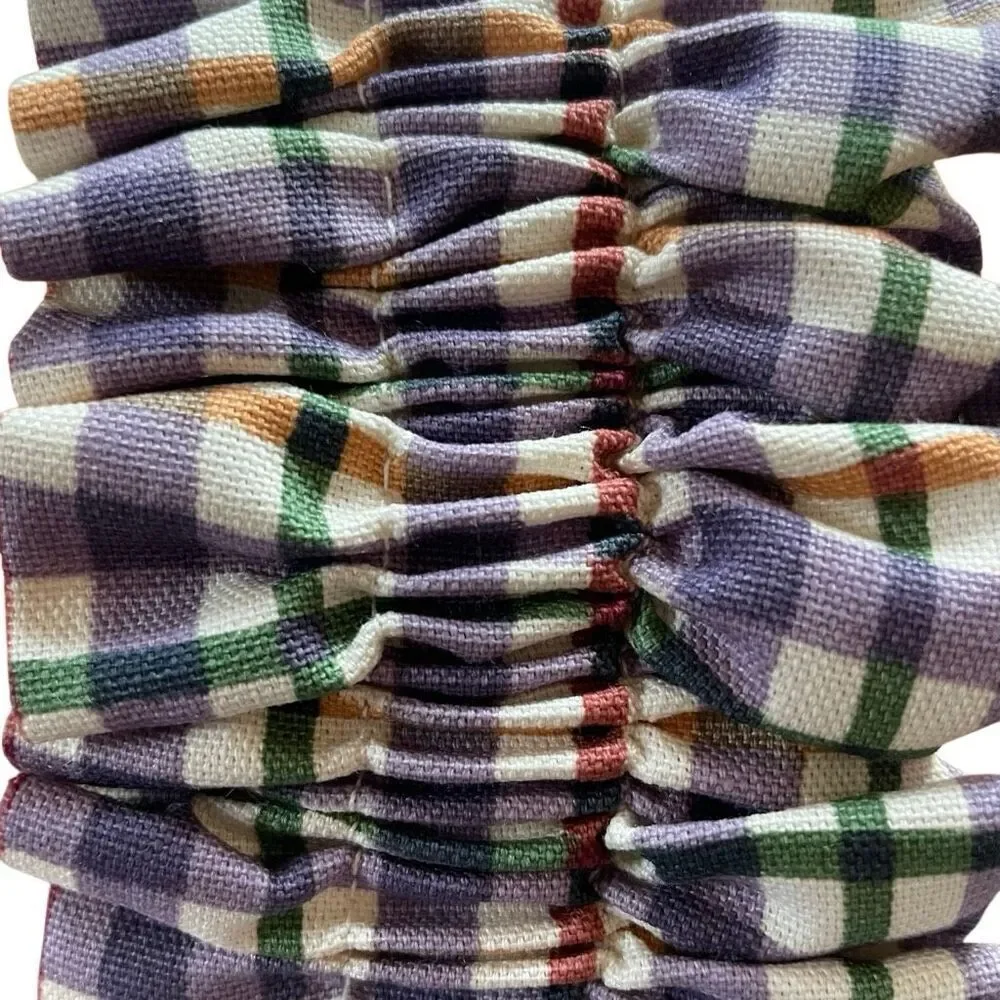 Longaberger Blueberry Plaid Large Garter Made in USA New